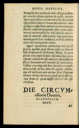 Die Circumcisionis Domini ...