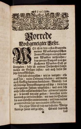 145-148, Vorrede Hochgeneigter Leser.