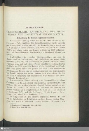 Erstes Kapitel, Geschichtliche Entwicklung der Bromsilber- und Gaslichtpapierfabrikation