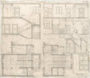 Fischer, Theodor; München - Solln; Haus Schickert - Treppenhaus (Grundrisse, Schnitte)