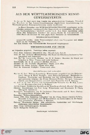 Aus dem Württembergischen Kunstgewerbeverein