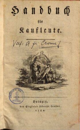 Handbuch für Kaufleute, [1]