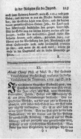 De peste. Tract.