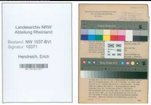 Entnazifizierung Erich Hendreich , geb. 14.12.1907 (Polizeibeamter)