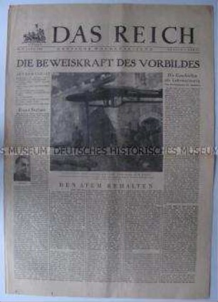 Wochenzeitung "Das Reich" u.a. mit einem Kommentar von Goebbels zur Kriegslage