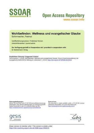 Wohlbefinden: Wellness und evangelischer Glaube