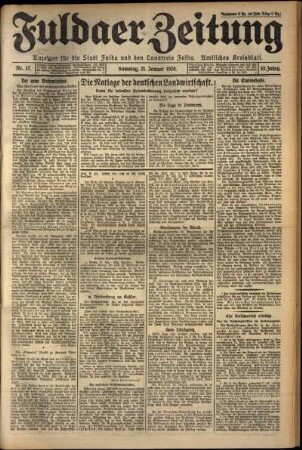 Erste Ausgabe vom Samstag, den 21. Januar 1928.
