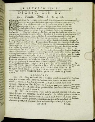 Digest. Lib. XV. De Peculio.