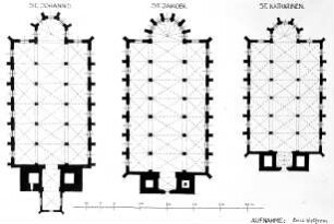 Magdeburg, Grundrisse von St. Johannis, St. Jakob, St. Katharinen (Aufnahme: Erich Wolfrom)