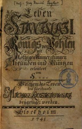 Leben Stanislai I. Königs von Pohlen