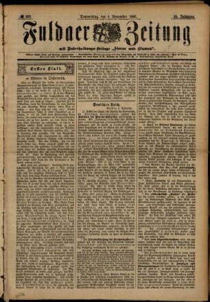 Erste Ausgabe vom Donnerstag, den 04. November 1897.