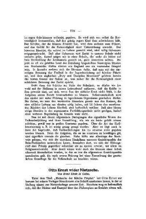 Otto Ernst wider Nietzsche
