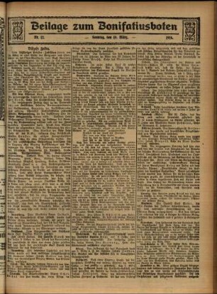 Zweite Ausgabe vom Sonntag, den 19. März 1916.