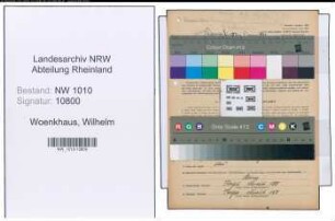 Entnazifizierung Wilhelm Woenkhaus , geb. 04.03.1897 (Beamter)