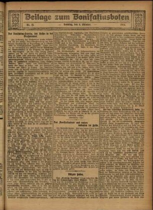 Zweite Ausgabe vom Sonntag, den 08. Oktober 1916.