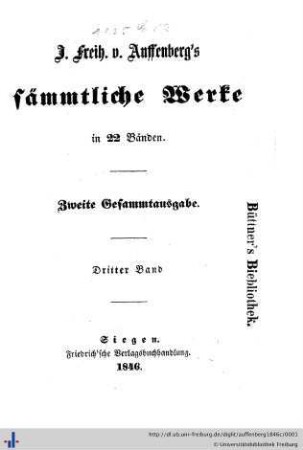 Wallace / Die Syrakuser: J. Freih. v. Auffenberg's sämmtliche Werke: in 22 Bänden