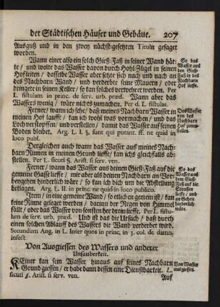 Von Ausgiessen des Wassers und anderer Unsauberkeit
