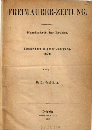 Freimaurer-Zeitung. 32. 1878