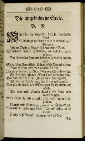 Die angefochtene Seele.