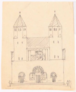 Kirche, Haren/Ems: Skizze der Vorderansicht
