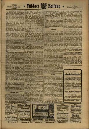 Zweite Ausgabe vom Mittwoch, den 31. August 1910.