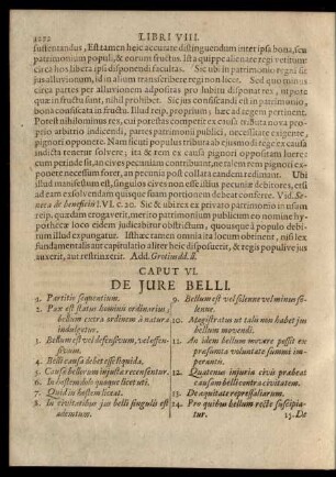 Caput VI. De Iure Belli.