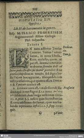 Disputatio XIV. Opposita Lib.II. de Sacramentis in genere