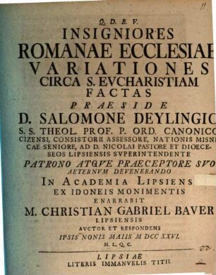 Insigniores Romanae ecclesiae variationes circa S. Eucharistiam factas