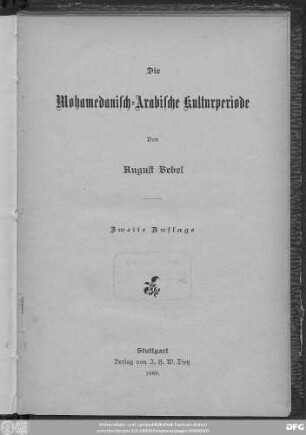 Die mohamedanisch-arabische Kulturperiode