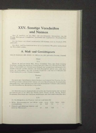 XXV. Sonstige Vorschriften und Normen