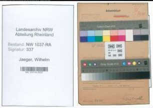 Entnazifizierung Wilhelm Jaeger , geb. 19.08.1896 (Bahnbetriebswart)