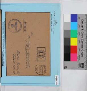Dienstbrief, Schiffsname/Landeinheit: Oberkommando der Kriegsmarine; Frankatur, Mi.-Nr.: [Keine]; Poststempel: Masch.-Stpl: Berlin SW 11 ac 25.6.42.-22 u. Werbetext; Nebenstempel: Feldpost Oberkommando der Kriegsmarine