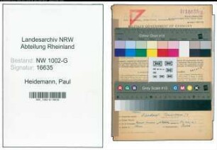 Entnazifizierung Paul Heidemann, geb. 26.10.1884 (Schauspieler)