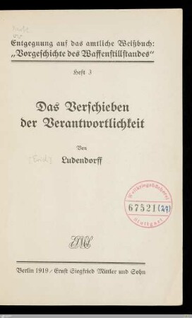 Das Verschieben der Verantwortlichkeit