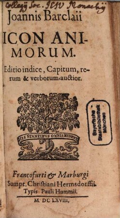 Joannis Barclaii Icon Animorum