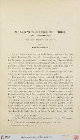 2: Zur Geographie des römischen Galliens und Germaniens nach den Tironischen Noten