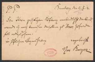 Brief an B. Schott's Söhne : 21.10.1914