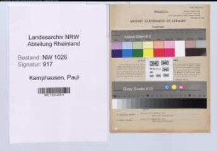 Entnazifizierung Paul Kamphausen , geb. 06.04.1887 (Postinspektor)