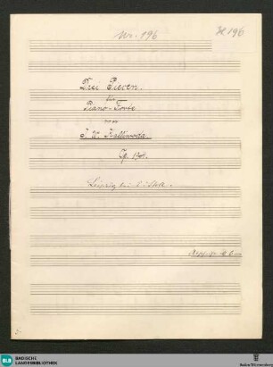 3 Keyboard pieces. Excerpts - JWK Mus.Ms. 196 : pf; op. 194/1-3, StrK 194/1-3