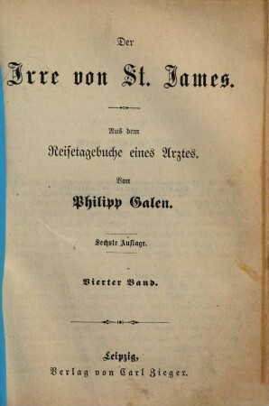 Der Irre von St. James : Aus dem Reisetagebuche eines Arztes, 4