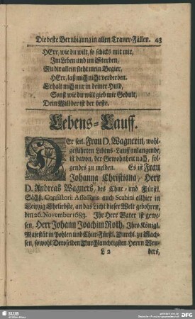 Lebenslauf : Lebens-Lauff