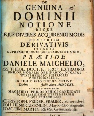 De genuina dominii notione deque eius diversis acquirendi modis, praesertim derivativis