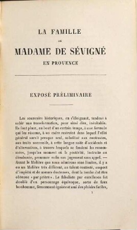 La Famille de Madame de Sévigné en Provence