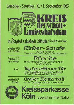 Kreistierschau mit Landesschafschau in Bergisch Gladbach-Paffrath