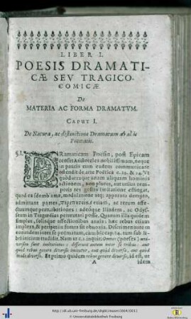 Liber I. De materia ac forma dramatum.