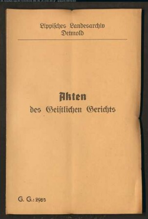 Ehestreit zwischen der Ehefrau Auguste Gröppel geb. Branding in Oerlinghausen und ihrem Ehemann Glaser August Gröppel Nr. 46 und 138 in Oerlinghausen, getraut 1865