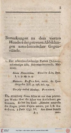 Bemerkungen zu dem vierten Hundert der getreuen Abbildungen