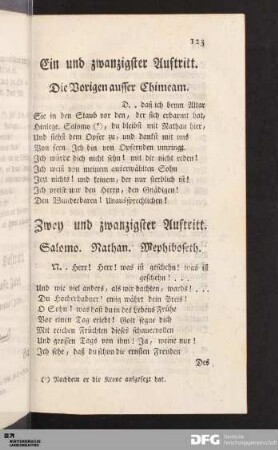 Zwey und zwanzigster Auftritt