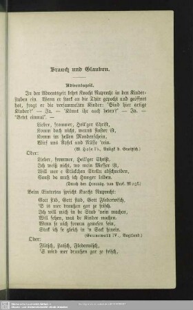 Brauch und Glauben