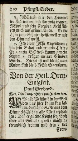 Von der Heil. Drey-Einigkeit.